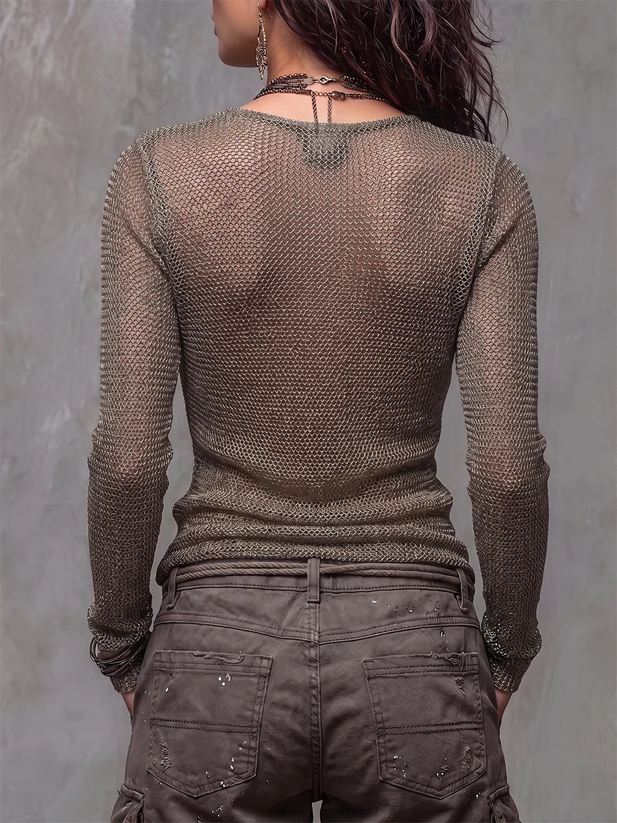 Earthy Boho-chic Wrap Knit Top