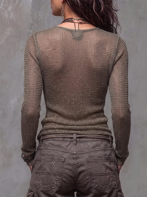 Earthy Boho-chic Wrap Knit Top